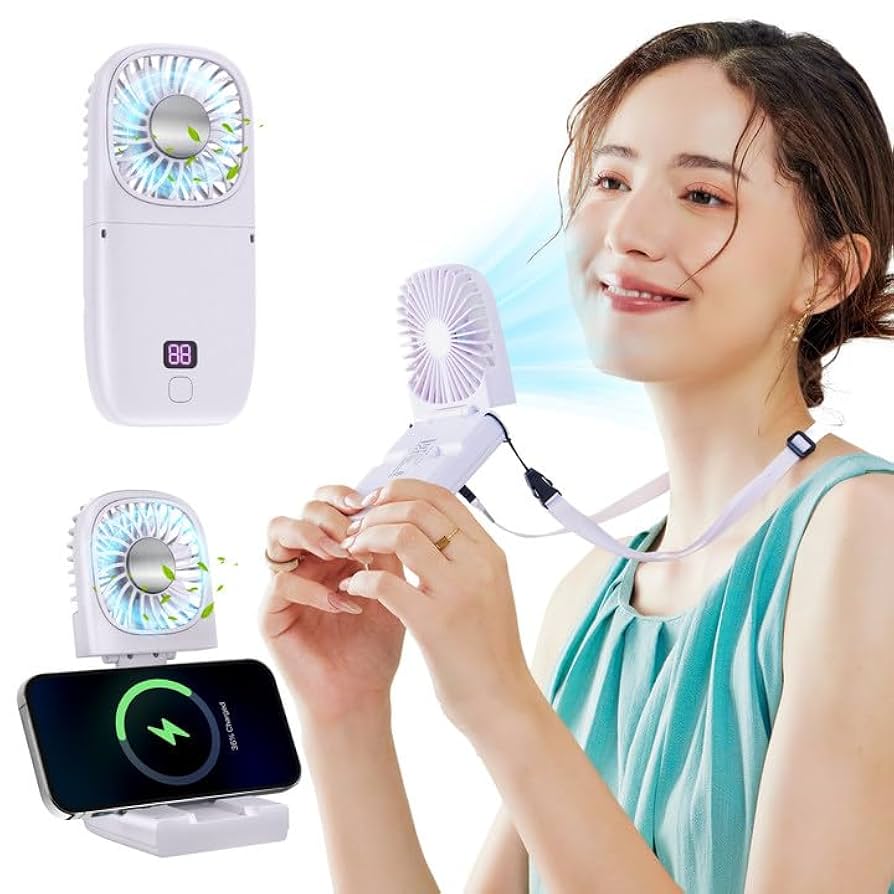 Amazon | ハンディファン 首かけ 卓上扇風機【2025新登場＆5in1